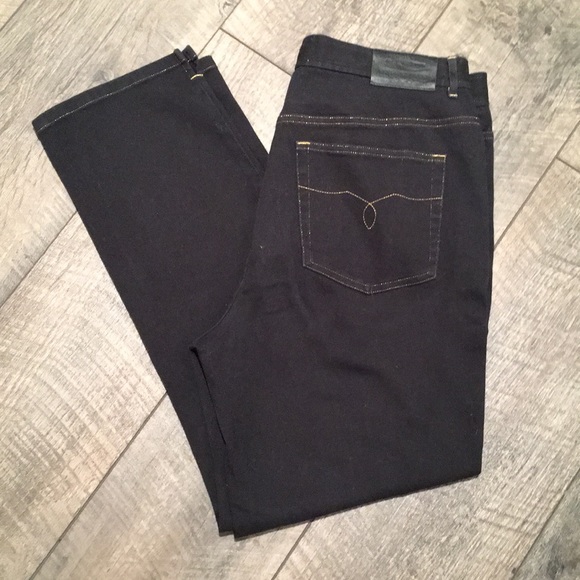 Lauren Ralph Lauren Denim - Lauren Jeans Co. black jeans w/gold accent thread